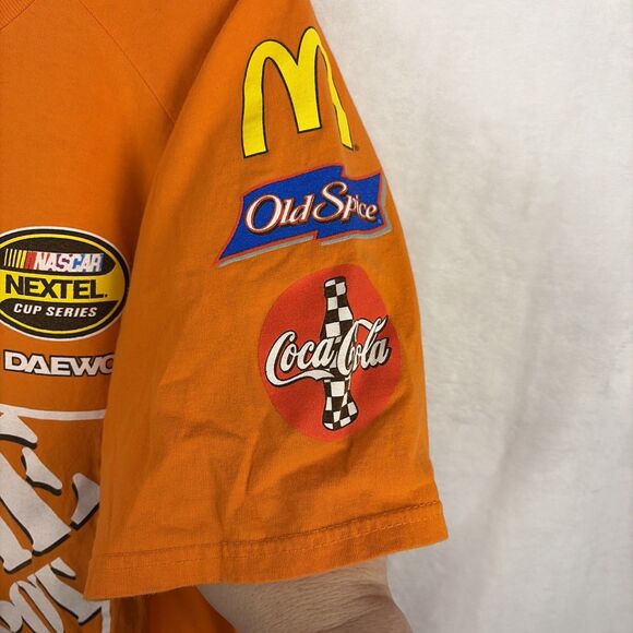Vintage Winners Circle Tony Stewart Pit Crew Nascar Racing Shirt Size 2XL Orange - Picture 3 of 7